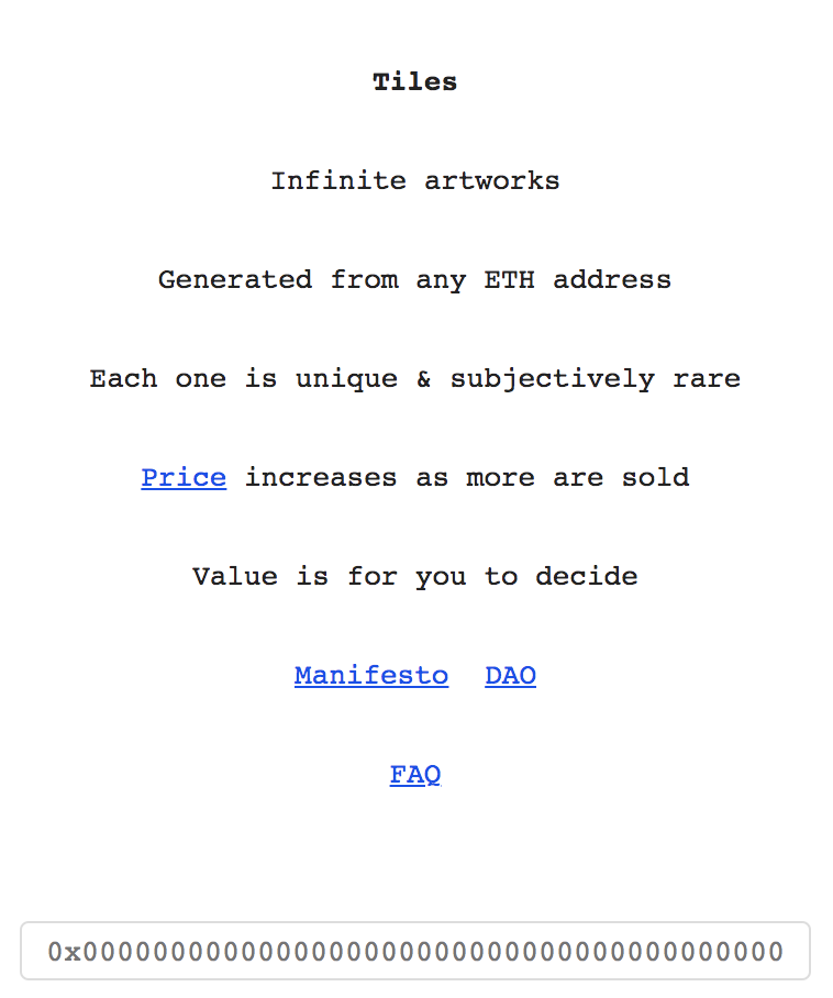 Tiles NFT project description